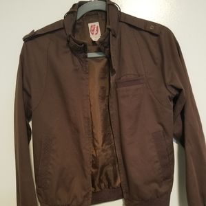 Men's Vintage Members Only Style Jacket Brown XS